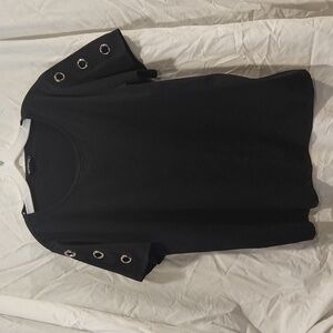 Black Bloomchic women's top with sleeve details, sz 14-16